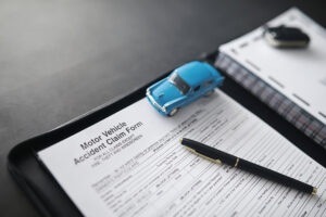 Documents for vehicle insurance, car insurance policy, and auto insurance policy for a multi-car accident
